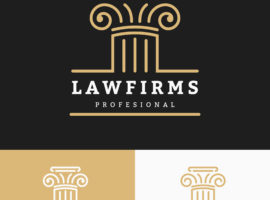 52190162 - law firms logo template with space for business slogan and tags line. vector illustration