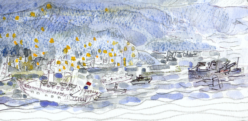 hong kong harbour Hong Kong Harbour watercolour by Francine Kuypers